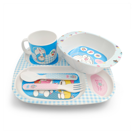 SUPERWARE | Pure Melamine | Kid Set - DORAEMON SWEET | Set Of 5 Pcs.| Stain Free, Glazed Finish