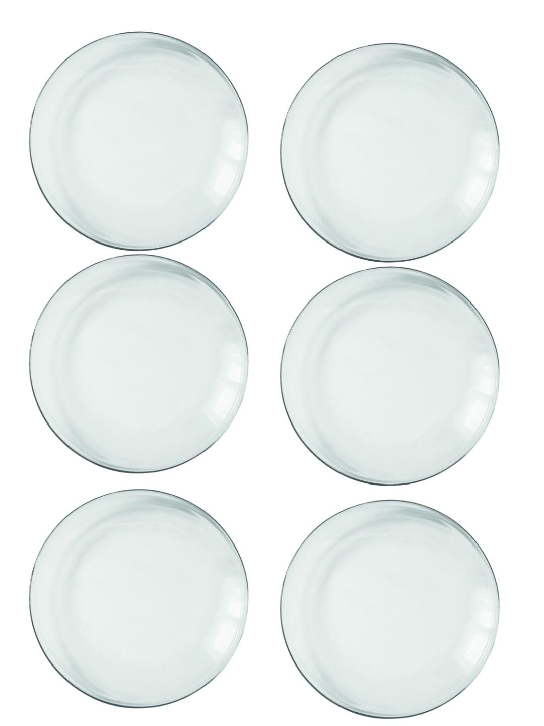 VIDIVI | Italy | Crystal Clear High Brilliance Lead Free Glass | Plate Set - Full Moon (21cm, 6 Nos.)