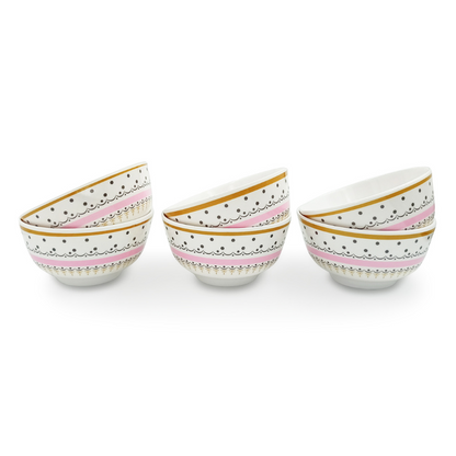 SUPERWARE | Pure Melamine | Bowl Set - Diamond 4" | 6 Nos.| Stain Free, Glazed Finish