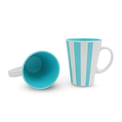 SUPERWARE | Pure melamine | Coffee Mug - VERTILINE AQUA 440 ml. | Set of 2 | Stain Free, Glazed Finish