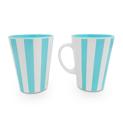 SUPERWARE | Pure melamine | Coffee Mug - VERTILINE AQUA 440 ml. | Set of 2 | Stain Free, Glazed Finish