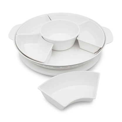 EKTRA | Premium Melamine | Rotating Platter – Little Bauquet | Set of 10 Pcs.| Durable, Fade Proof