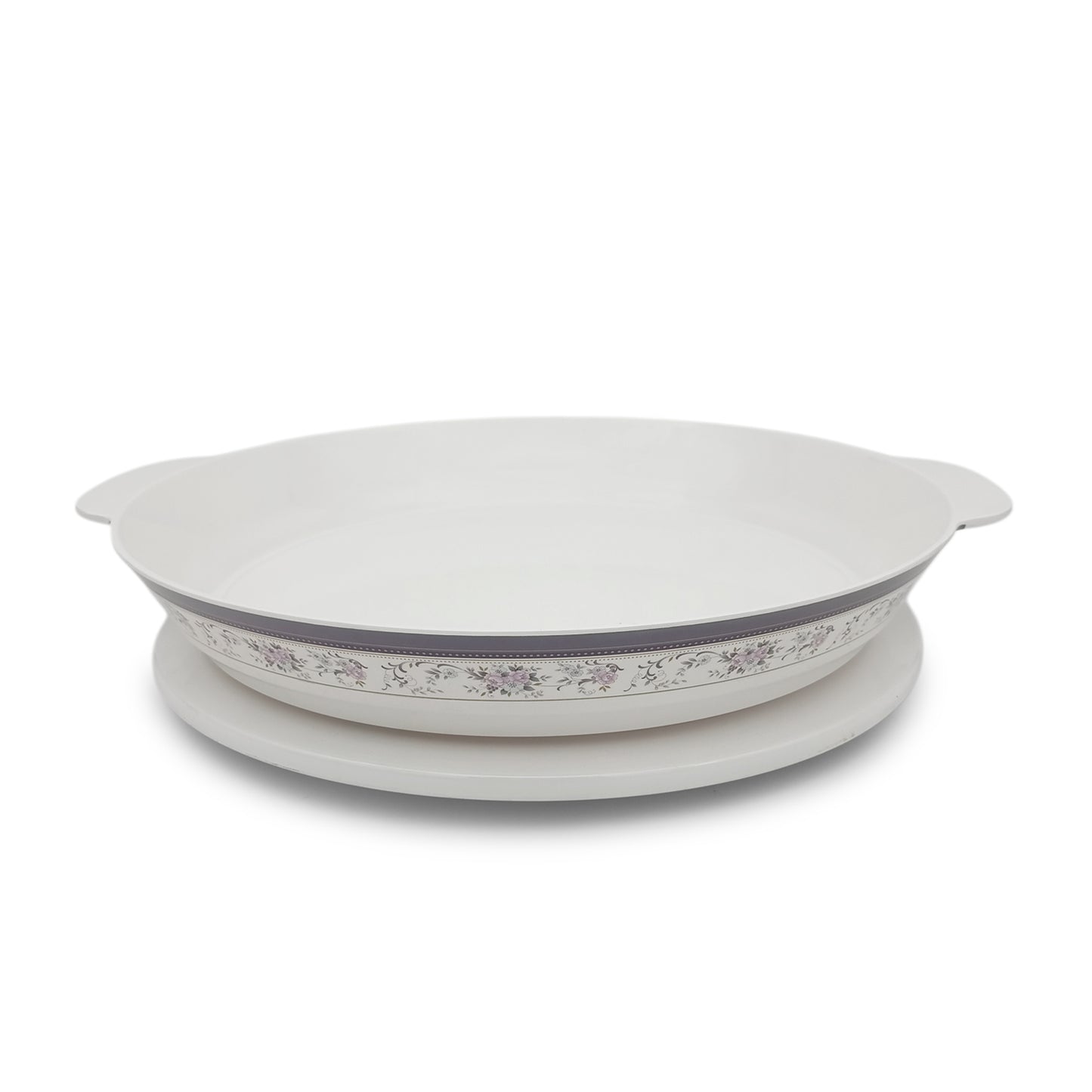 EKTRA | Premium Melamine | Rotating Platter – Little Bauquet | Set of 10 Pcs.| Durable, Fade Proof