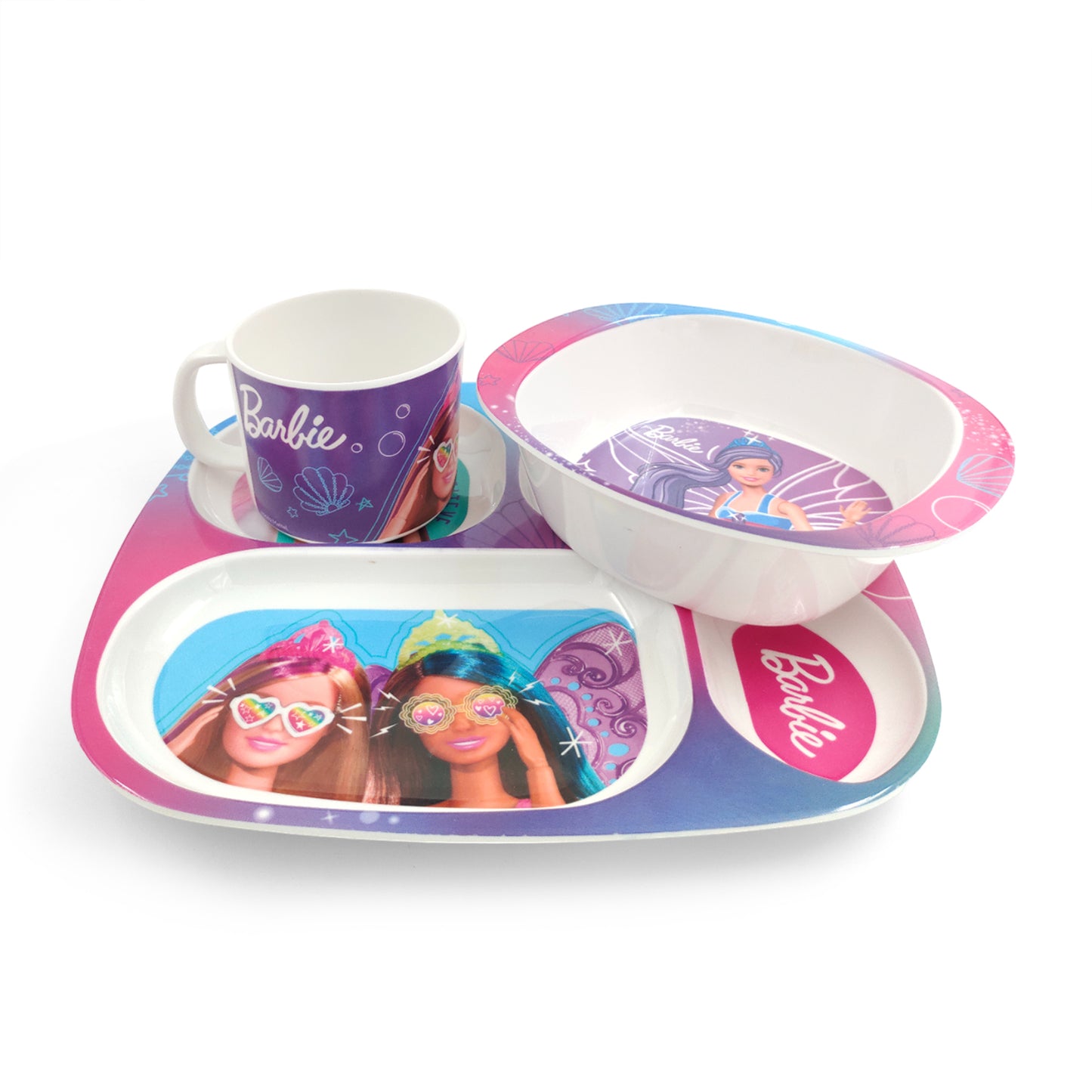 SUPERWARE | Pure Melamine | Kid Set - BARBIE ANGLE | 3 Pcs.| Stain Free, Glazed Finish