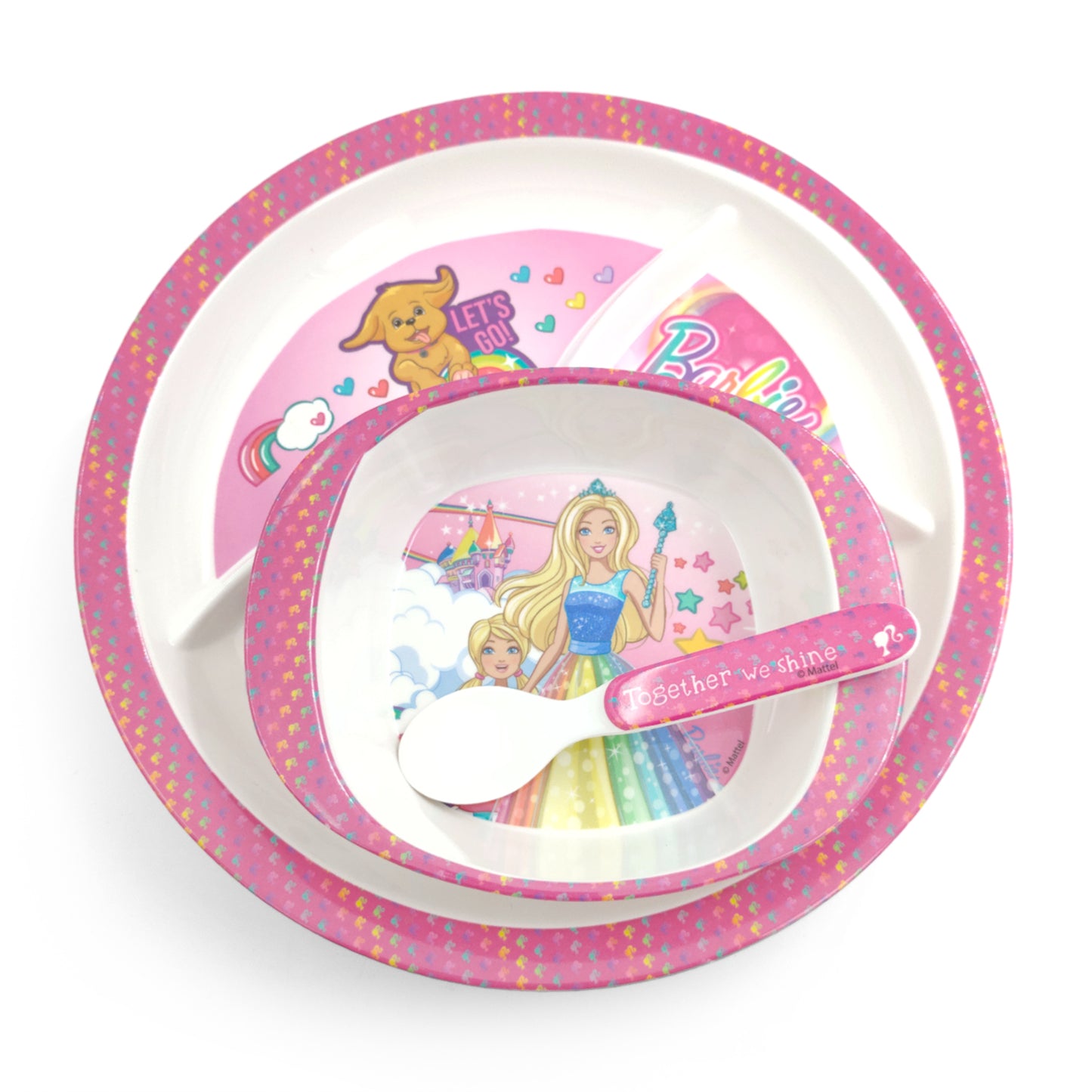 SUPERWARE | Pure Melamine | Kid Set - BARBIE SHINE | 3 Pcs.| Stain Free, Glazed Finish