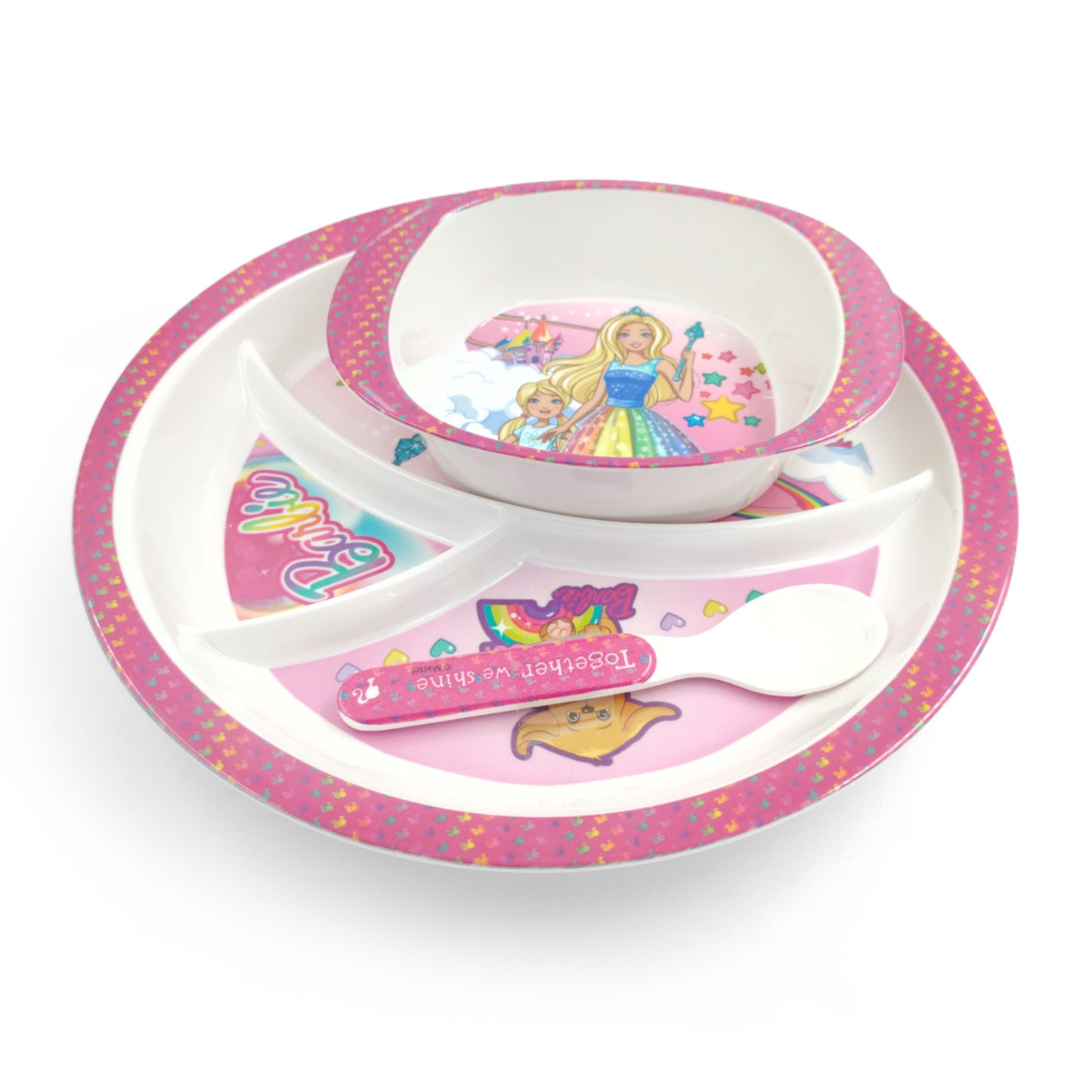 SUPERWARE | Pure Melamine | Kid Set - BARBIE SHINE | 3 Pcs.| Stain Free, Glazed Finish