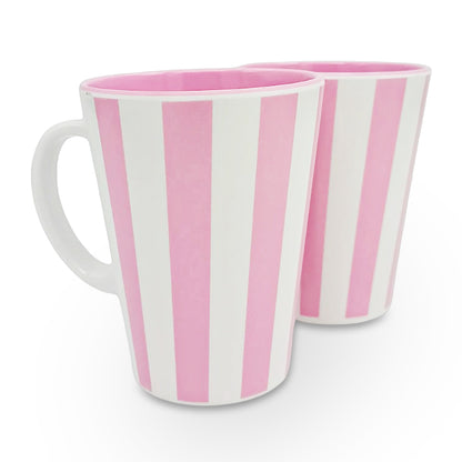 SUPERWARE | Pure melamine | Coffee Mug - VERTILINE  BEAUTI PINK 3.5" | Set of 2 | Stain Free, Glazed Finish