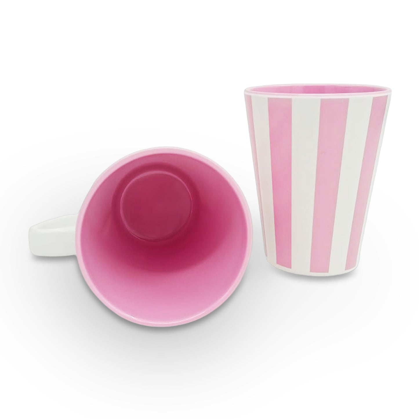 SUPERWARE | Pure melamine | Coffee Mug - VERTILINE  BEAUTI PINK 3.5" | Set of 2 | Stain Free, Glazed Finish