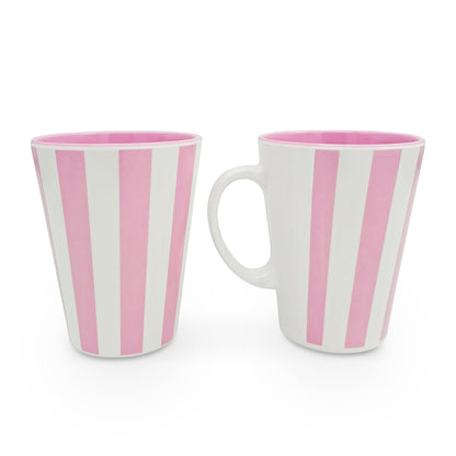 SUPERWARE | Pure melamine | Coffee Mug - VERTILINE  BEAUTI PINK 3.5" | Set of 2 | Stain Free, Glazed Finish