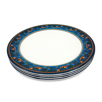 EKTRA | Premium Melamine | Dinner Set – Blue Moon (Set of 12 Pcs.) | Durable, Fade Proof