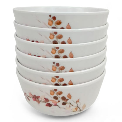 SUPERWARE | Pure Melamine | Bowl Set - Fleurish 4" | 6 Nos.| Stain Free, Glazed Finish