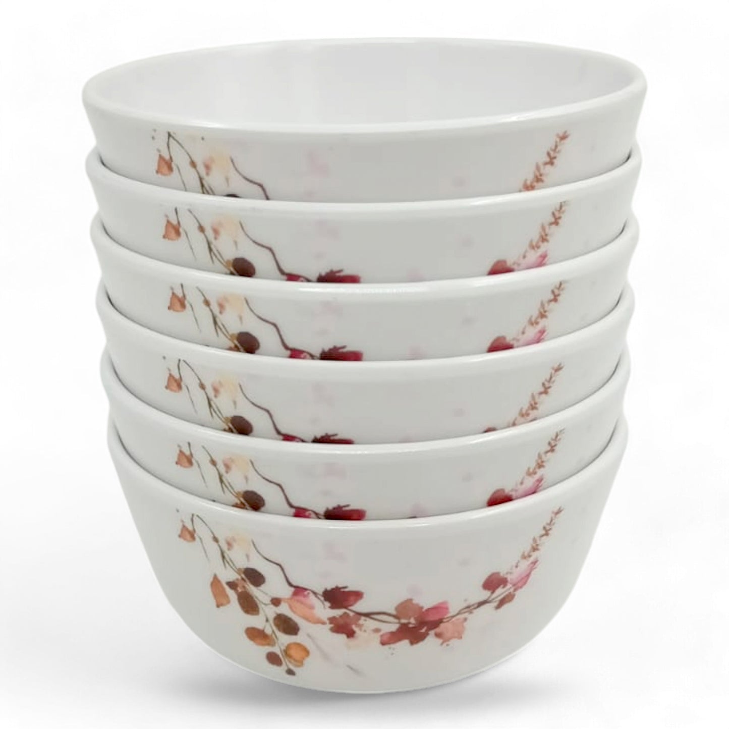 SUPERWARE | Pure Melamine | Bowl Set - Fleurish 4" | 6 Nos.| Stain Free, Glazed Finish