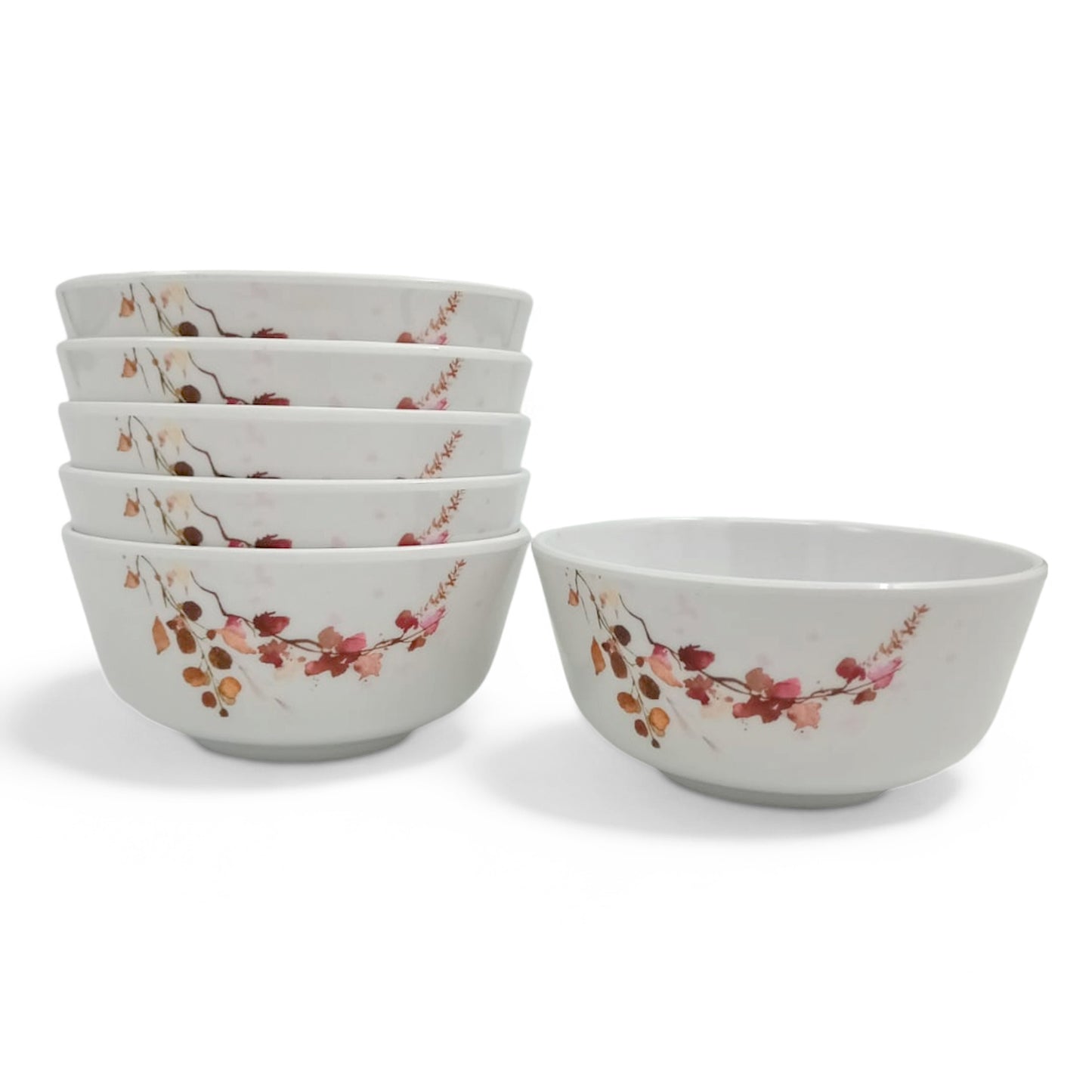 SUPERWARE | Pure Melamine | Bowl Set - Fleurish 4" | 6 Nos.| Stain Free, Glazed Finish