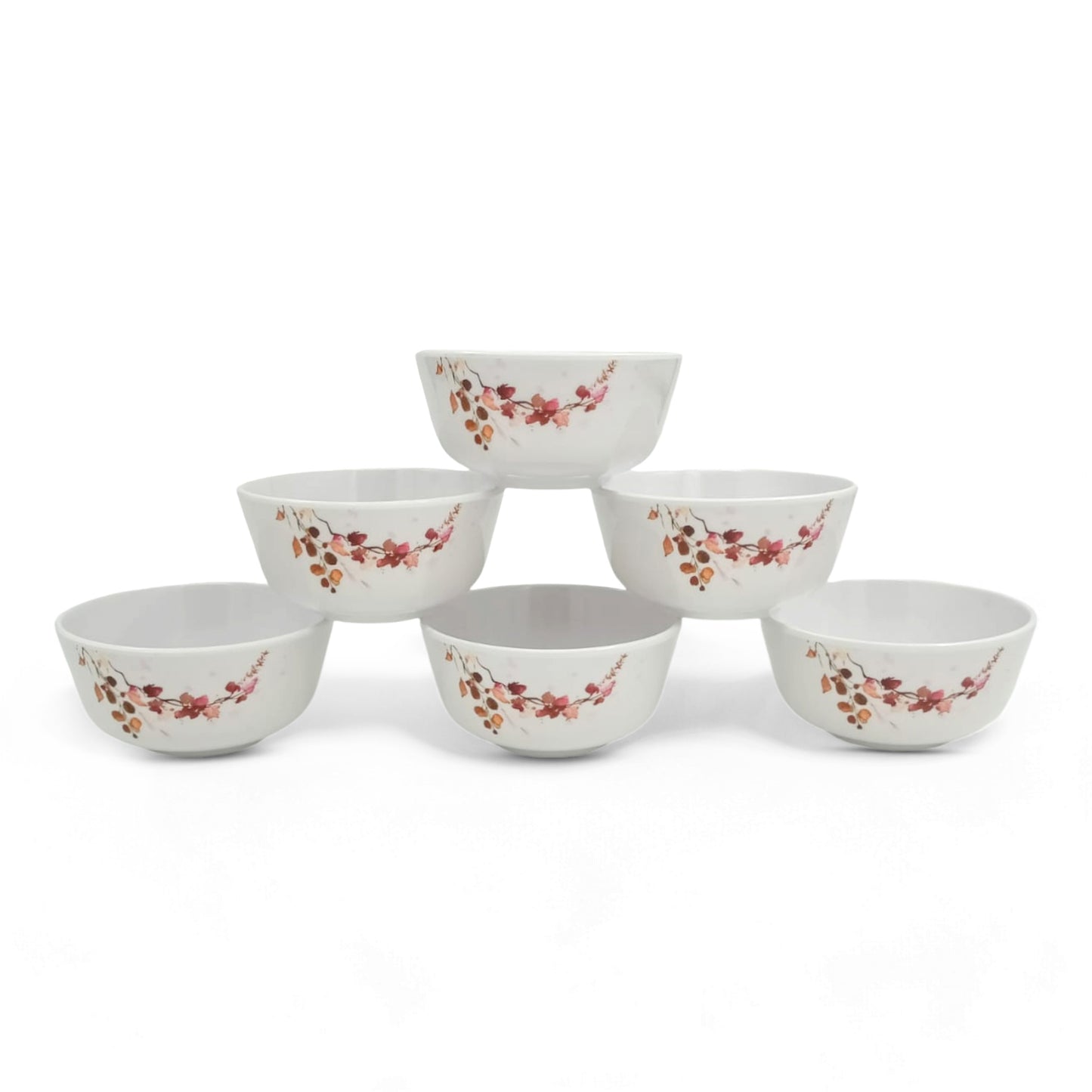 SUPERWARE | Pure Melamine | Bowl Set - Fleurish 4" | 6 Nos.| Stain Free, Glazed Finish