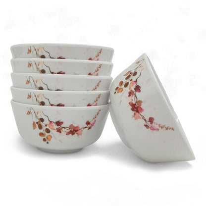 SUPERWARE | Pure Melamine | Bowl Set - Fleurish 4" | 6 Nos.| Stain Free, Glazed Finish