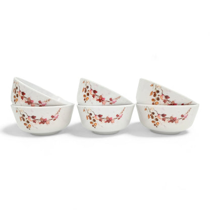 SUPERWARE | Pure Melamine | Bowl Set - Fleurish 4" | 6 Nos.| Stain Free, Glazed Finish