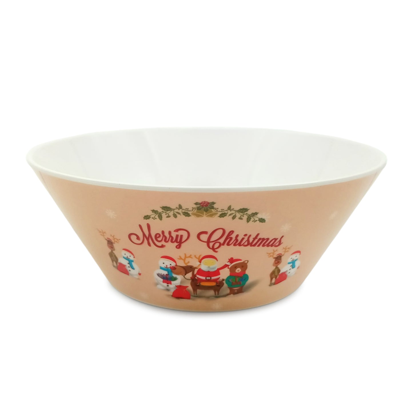 EKTRA | Premium Melamine | Hutzler Bowl Set – Merry Christmas 5.75" (4 Nos.) | Durable, Fade Proof