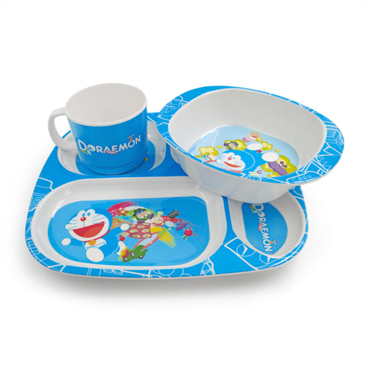 SUPERWARE | Pure Melamine | Kid Set - DORAEMON GADGET | 3 Pcs.| Stain Free, Glazed Finish