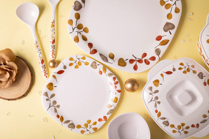 EKTRA | Premium Melamine | Dinner Set - Fall Street (Set of 16 Pcs.) | Durable, Fade Proof