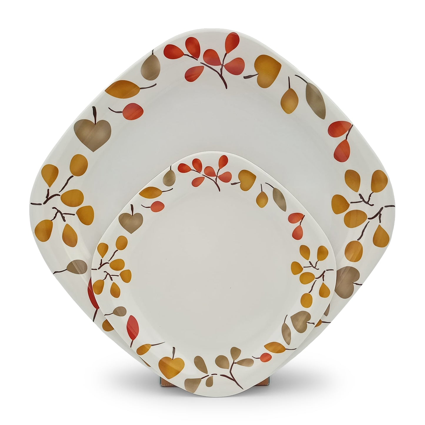 EKTRA | Premium Melamine | Dinner Set - Fall Street (Set of 16 Pcs.) | Durable, Fade Proof