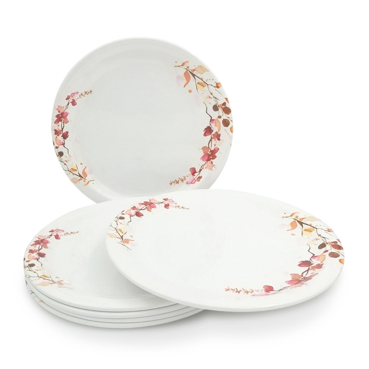 SUPERWARE | Pure Melamine | Buffet Plate Set 12.5" - Fleurish (12.5”) | 6 Nos. | Stain Free, Glazed Finish