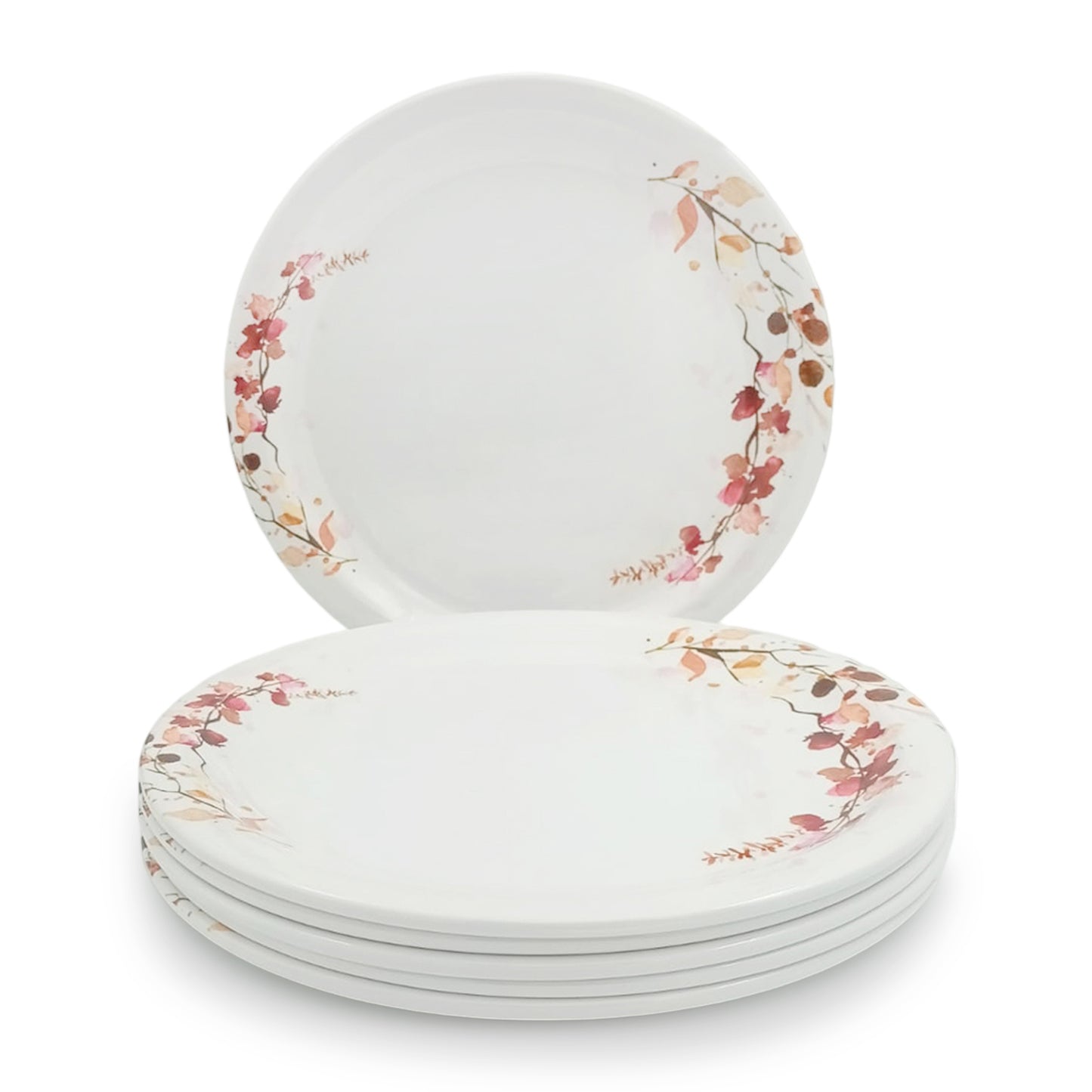 SUPERWARE | Pure Melamine | Buffet Plate Set 12.5" - Fleurish (12.5”) | 6 Nos. | Stain Free, Glazed Finish