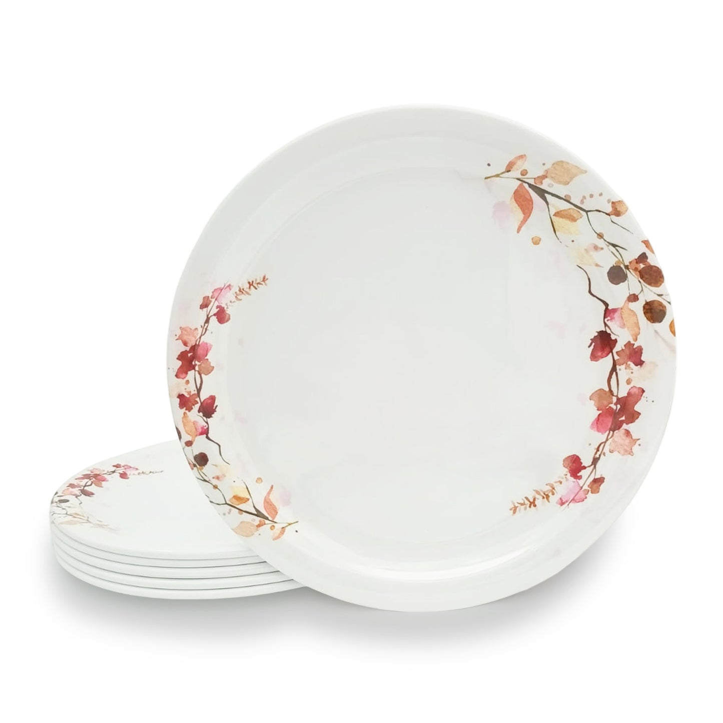 SUPERWARE | Pure Melamine | Small Plate Set - FLEURISH (7.5") | 6 Pcs. | Stain Free, Glazed Finish