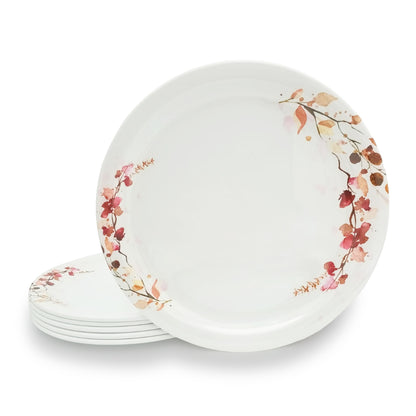 SUPERWARE | Pure Melamine | Buffet Plate Set 12.5" - Fleurish (12.5”) | 6 Nos. | Stain Free, Glazed Finish