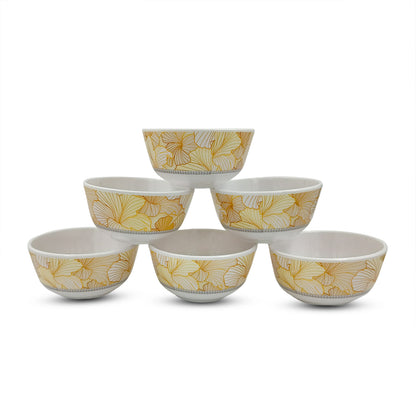 SUPERWARE | Pure Melamine | Bowl Set - Flore 4" | 6 Nos. | Stain Free, Glazed Finish