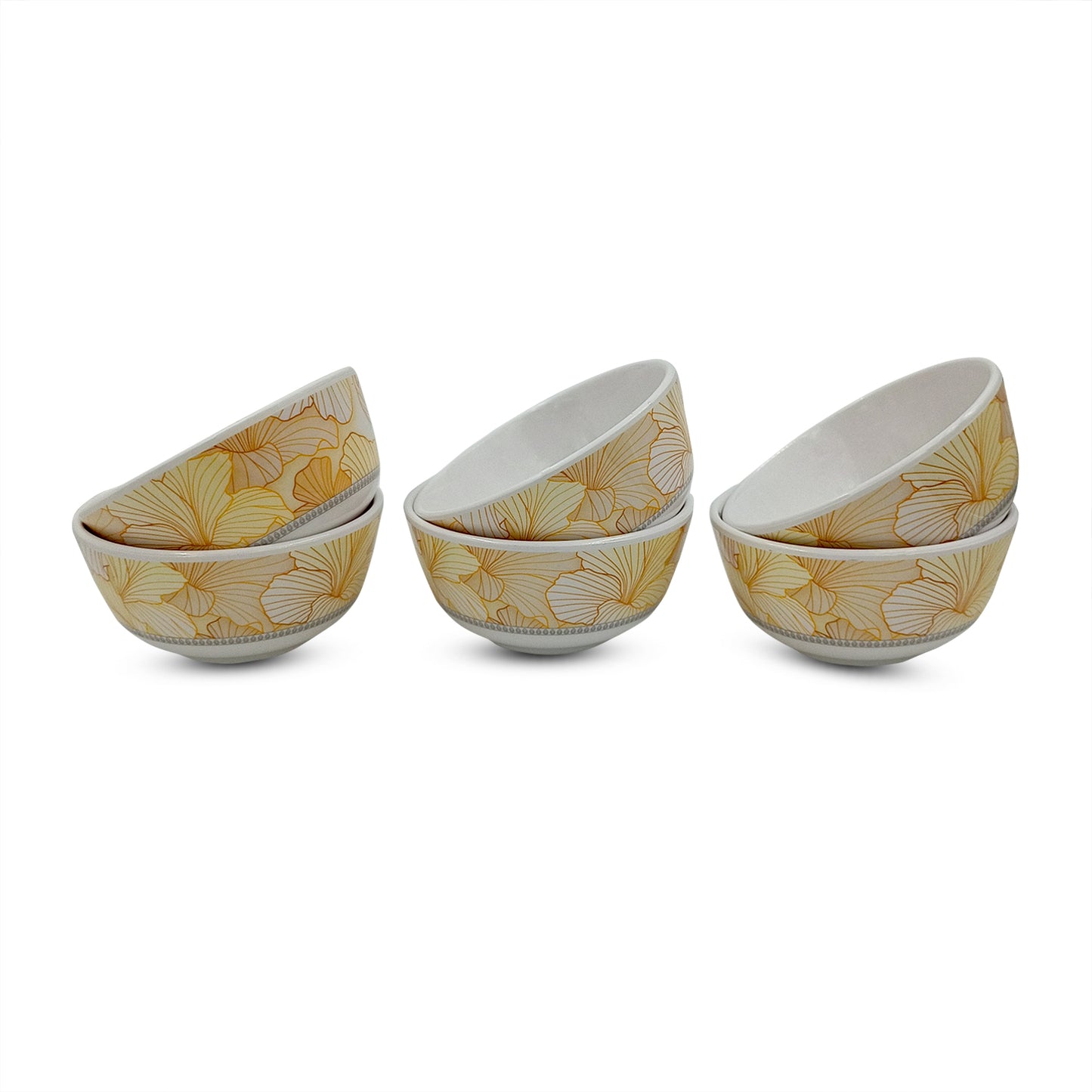 SUPERWARE | Pure Melamine | Bowl Set - Flore 4" | 6 Nos. | Stain Free, Glazed Finish