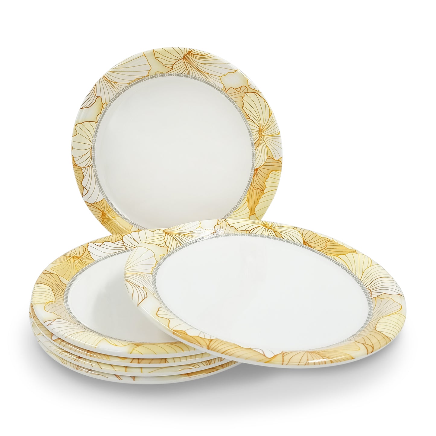 SUPERWARE | Pure Melamine | Small Plate Set - Flore (7.5") | 6 Nos. | Stain Free, Glazed Finish