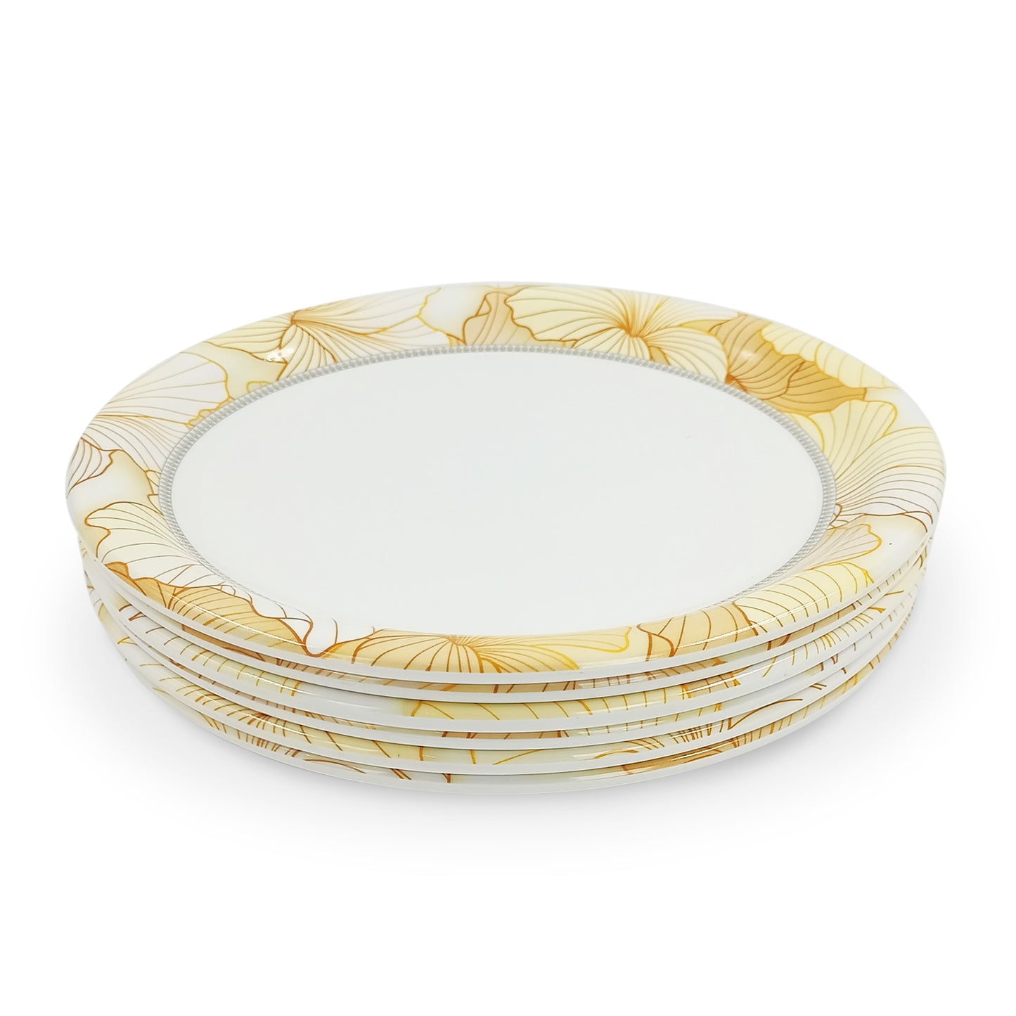 SUPERWARE | Pure Melamine | Small Plate Set - Flore (7.5") | 6 Nos. | Stain Free, Glazed Finish