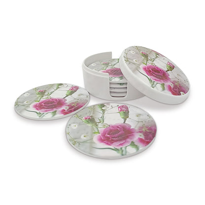 SUPERWARE | Pure Melamine | Coasters- HARMONY FLOWER | Set Of 8 Pcs| Stain Free, Glazed Finish