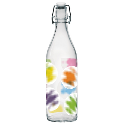 CERVE | Italy | Crystal Clear High Brilliance Lead Free Glass | Lory Bottle - Kaleido OKT (1 LTR.) | Tableware, Clear Glass