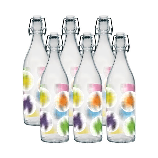 CERVE | Italy | Crystal Clear High Brilliance Lead Free Glass | Lory Bottle - Kaleido OKT (1 LTR.) | Tableware, Clear Glass