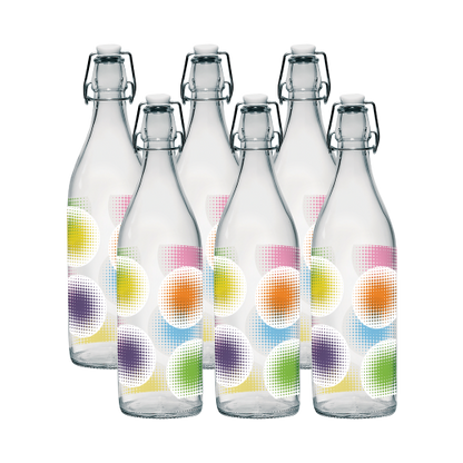 CERVE | Italy | Crystal Clear High Brilliance Lead Free Glass | Lory Bottle - Kaleido OKT (1 LTR.) | Tableware, Clear Glass