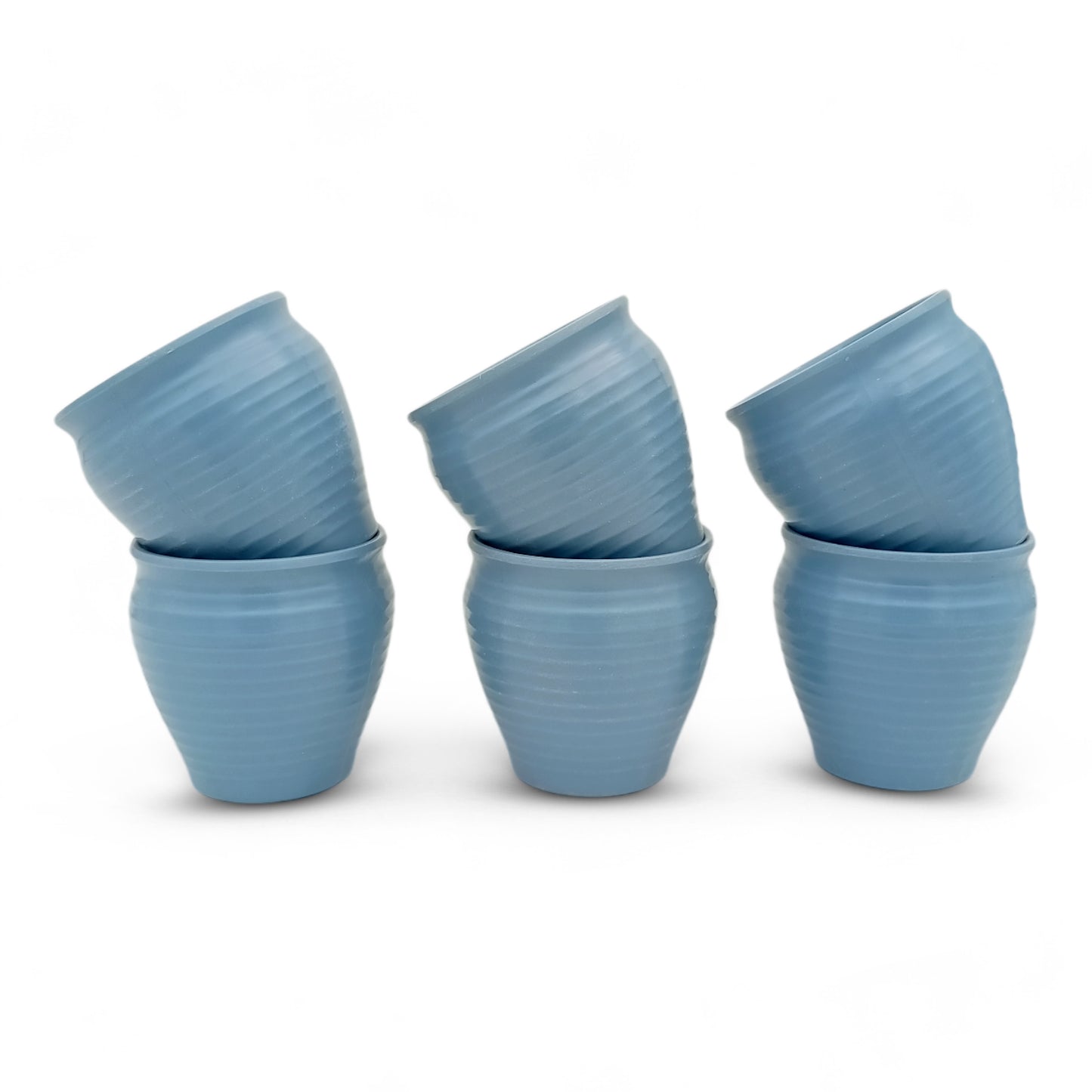 SUPERWARE | Pure Melamine | Kullad & Trayo - Clay Blue (7 Pcs.) | Stain Free, Glazed Finish