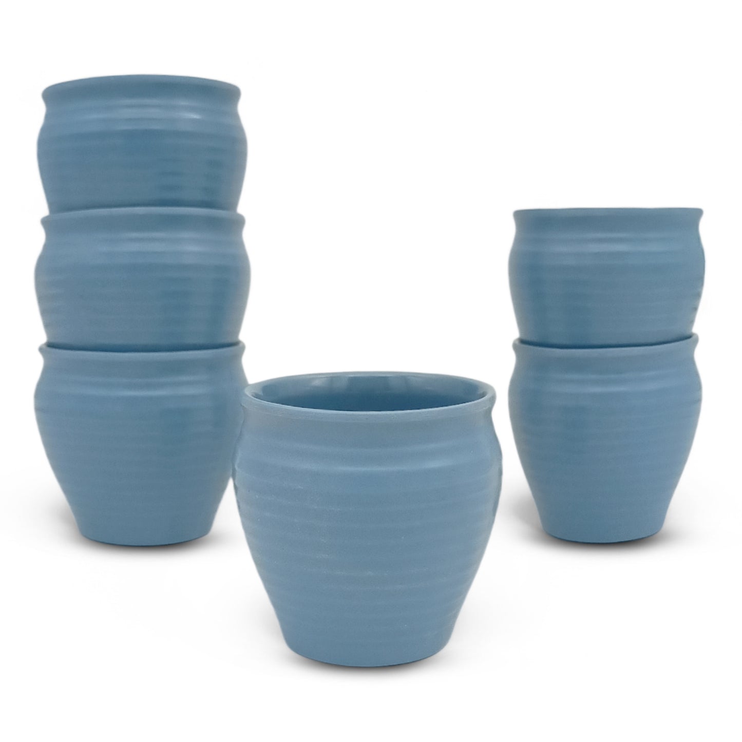 SUPERWARE | Pure Melamine | Kullad & Trayo - Clay Blue (7 Pcs.) | Stain Free, Glazed Finish