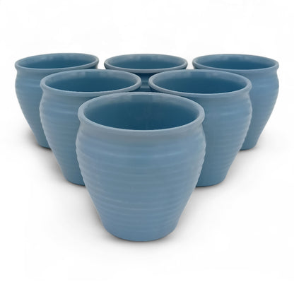 SUPERWARE | Pure Melamine | Kullad & Trayo - Clay Blue (7 Pcs.) | Stain Free, Glazed Finish