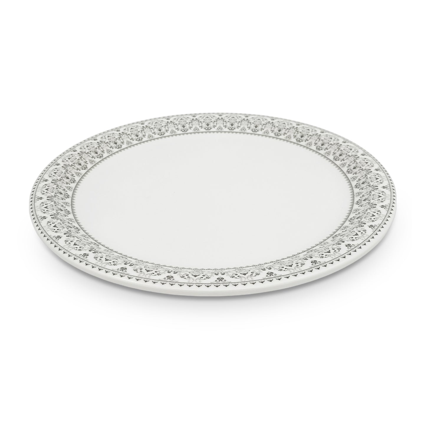 SUPERWARE | Pure Melmaine | Buffet Plate Set 12.5" - MANILA GREY (12.5”) | 6 Nos. | Stain Free, Glazed Finish