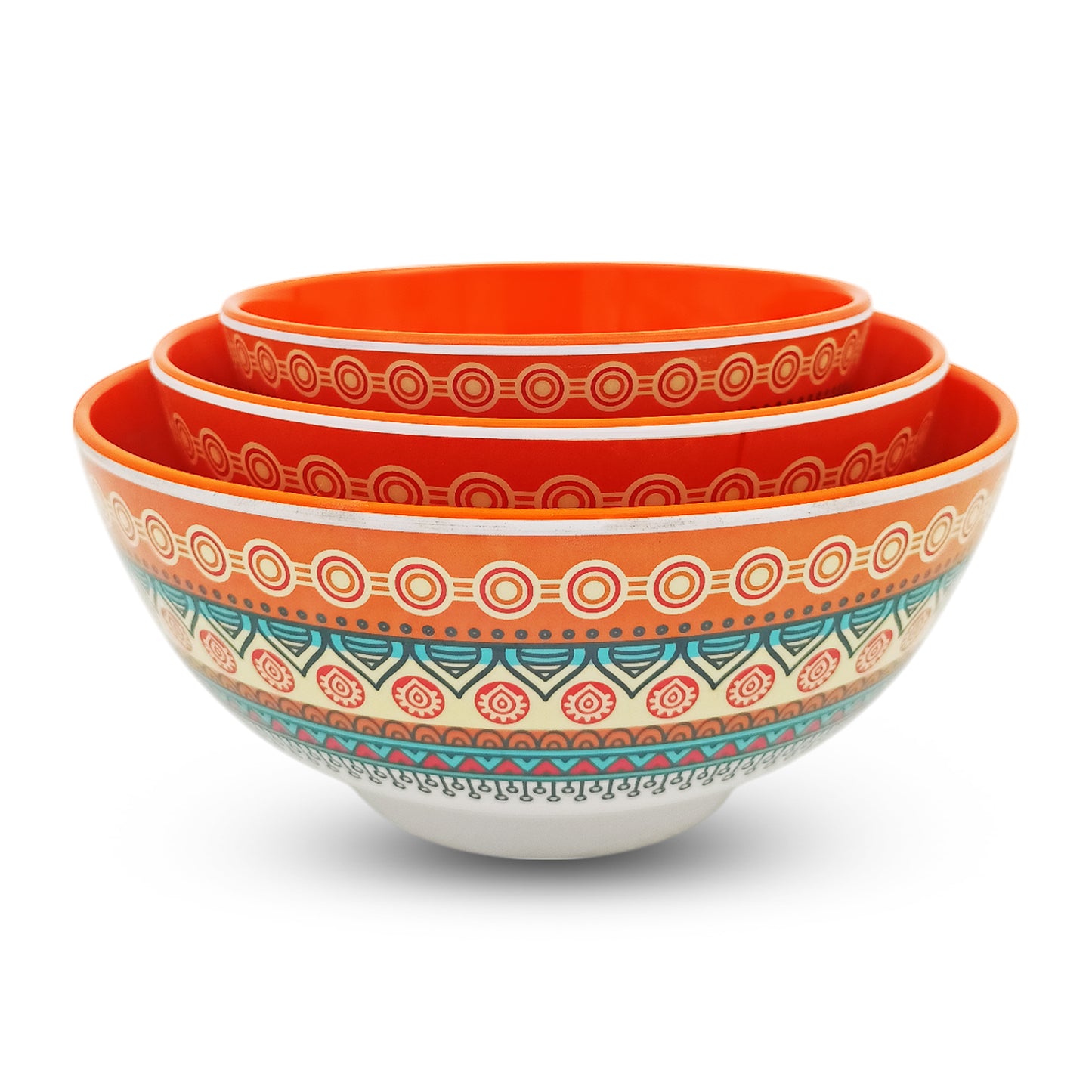 SUPERWARE | Pure Melamine | Snack Bowl Set - ORANGE | Set of 3 Pcs. | Stain Free, Glazed Finish