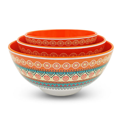 SUPERWARE | Pure Melamine | Snack Bowl Set - ORANGE | Set of 3 Pcs. | Stain Free, Glazed Finish