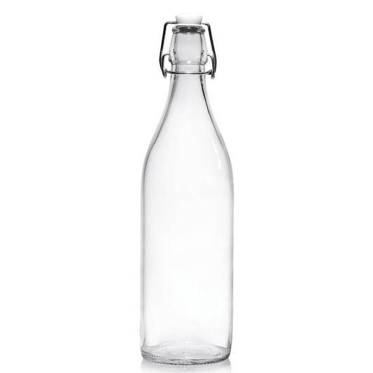 CERVE | Italy | Crystal Clear High Brilliance Lead Free Glass | Lory Bottle | NOT MOUNT (Clear Glass) | 1 Ltr.