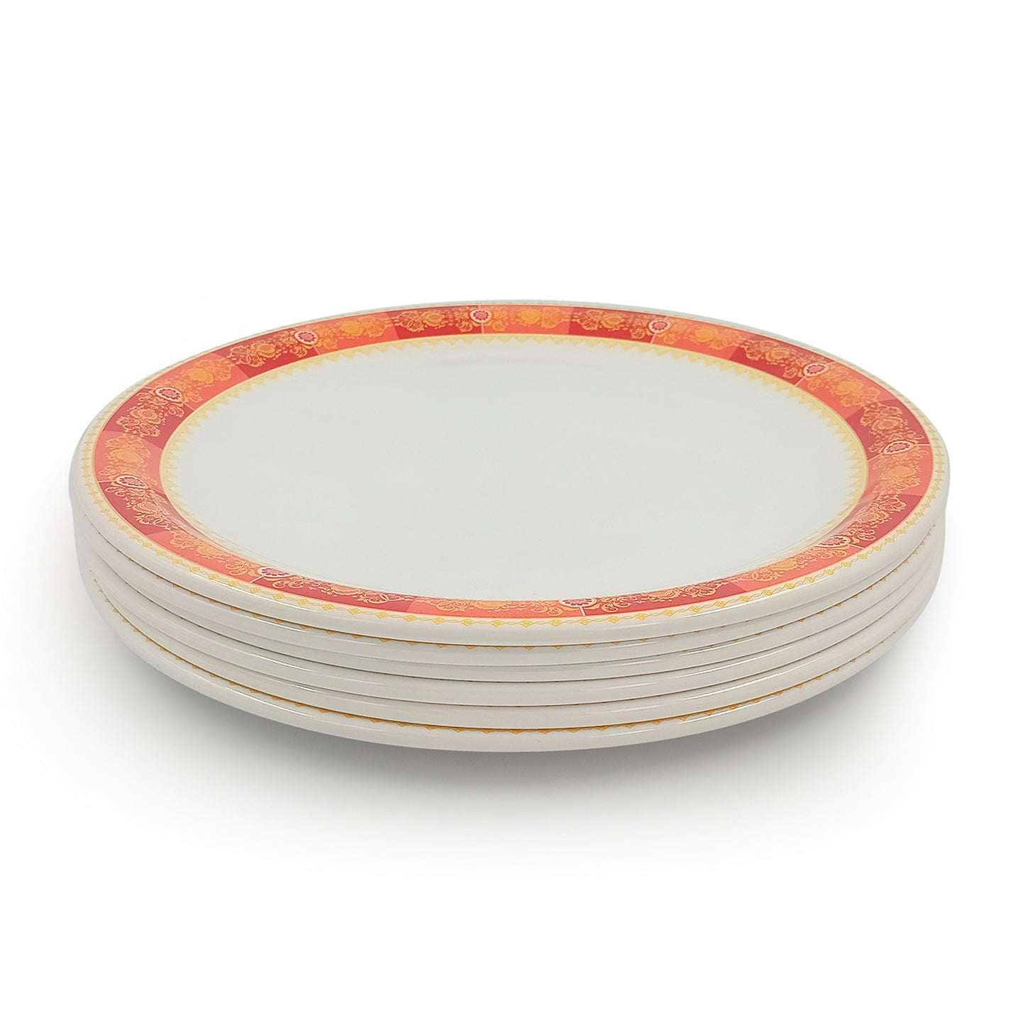 SUPERWARE | Pure Melamine | Dinner Plate Set – Goldhill (11.0") | 6 Nos. | Stain Free, Glazed Finish