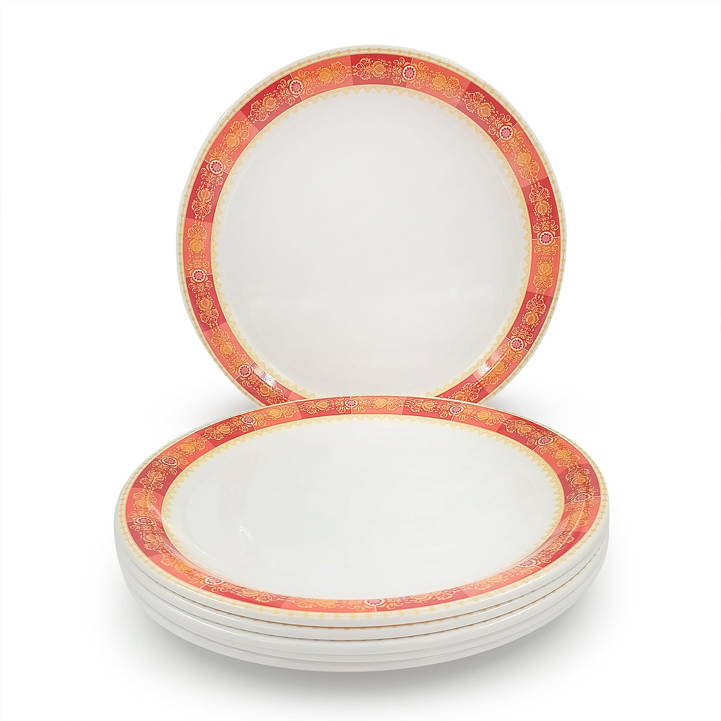 SUPERWARE | Pure Melamine | Dinner Plate Set – Goldhill (11.0") | 6 Nos. | Stain Free, Glazed Finish