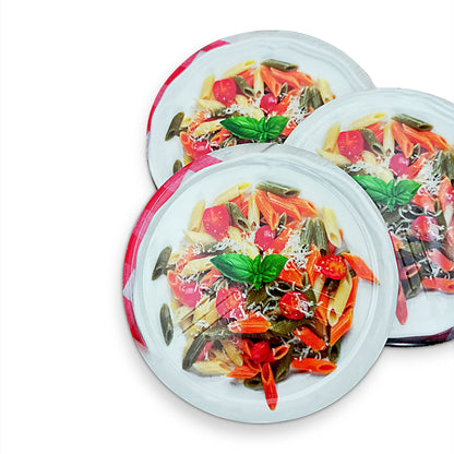 SUPERWARE | Pure Melamine | Coasters- PASTA | Set Of 8 Pcs | Stain Free, Glazed Finish