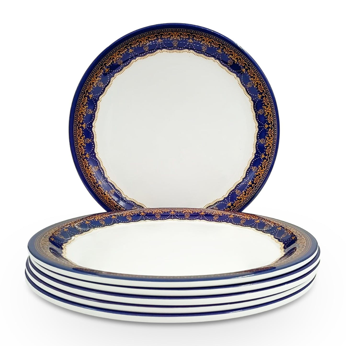 SUPERWARE | Pure Melamine | Buffet Plate Set – Blue Prema (12.5”) | 6 Nos. | Stain Free, Glazed Finish