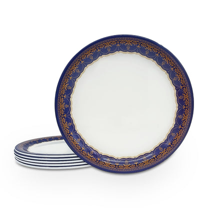 SUPERWARE | Pure Melamine | Buffet Plate Set – Blue Prema (12.5”) | 6 Nos. | Stain Free, Glazed Finish