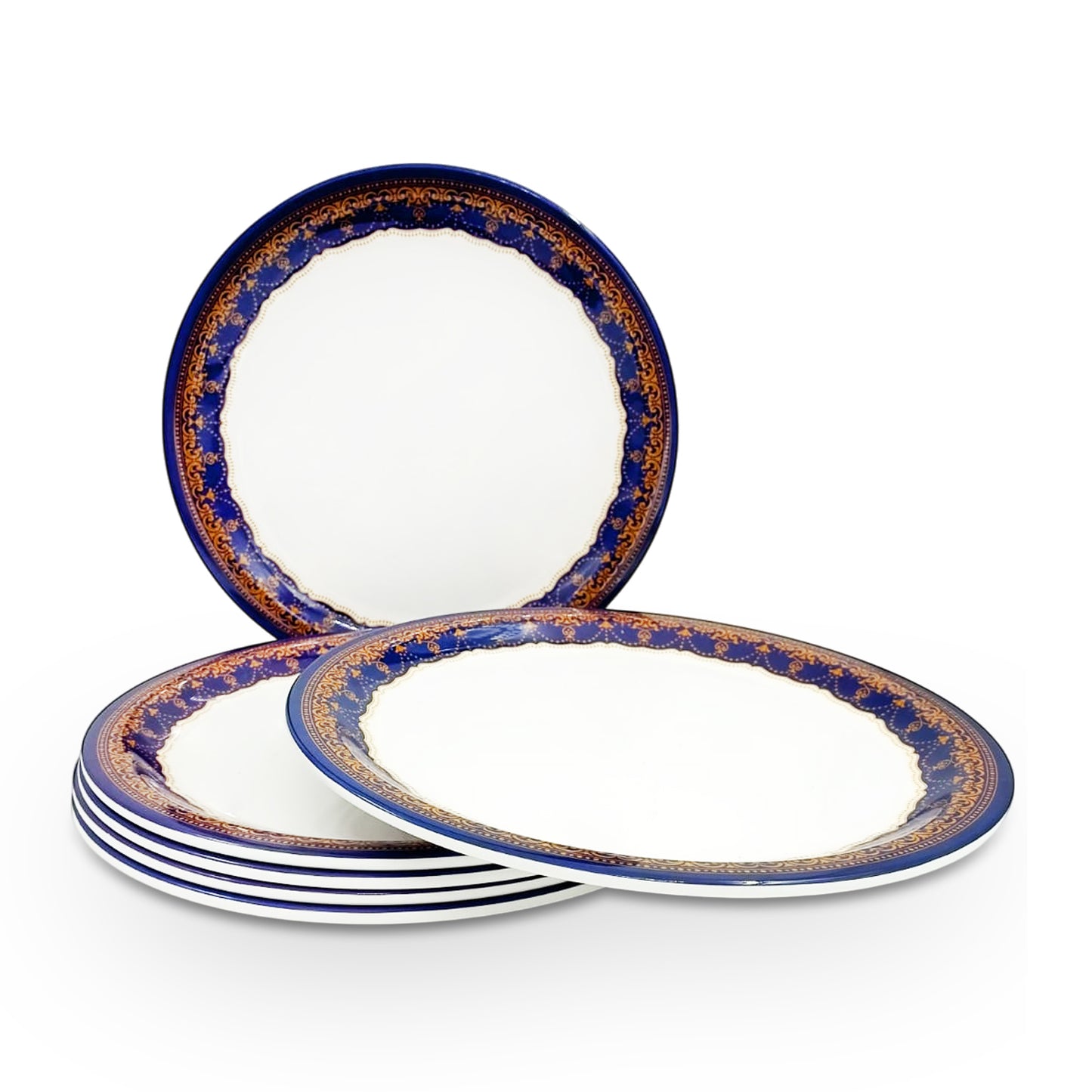 SUPERWARE | Pure Melamine | Buffet Plate Set – Blue Prema (12.5”) | 6 Nos. | Stain Free, Glazed Finish