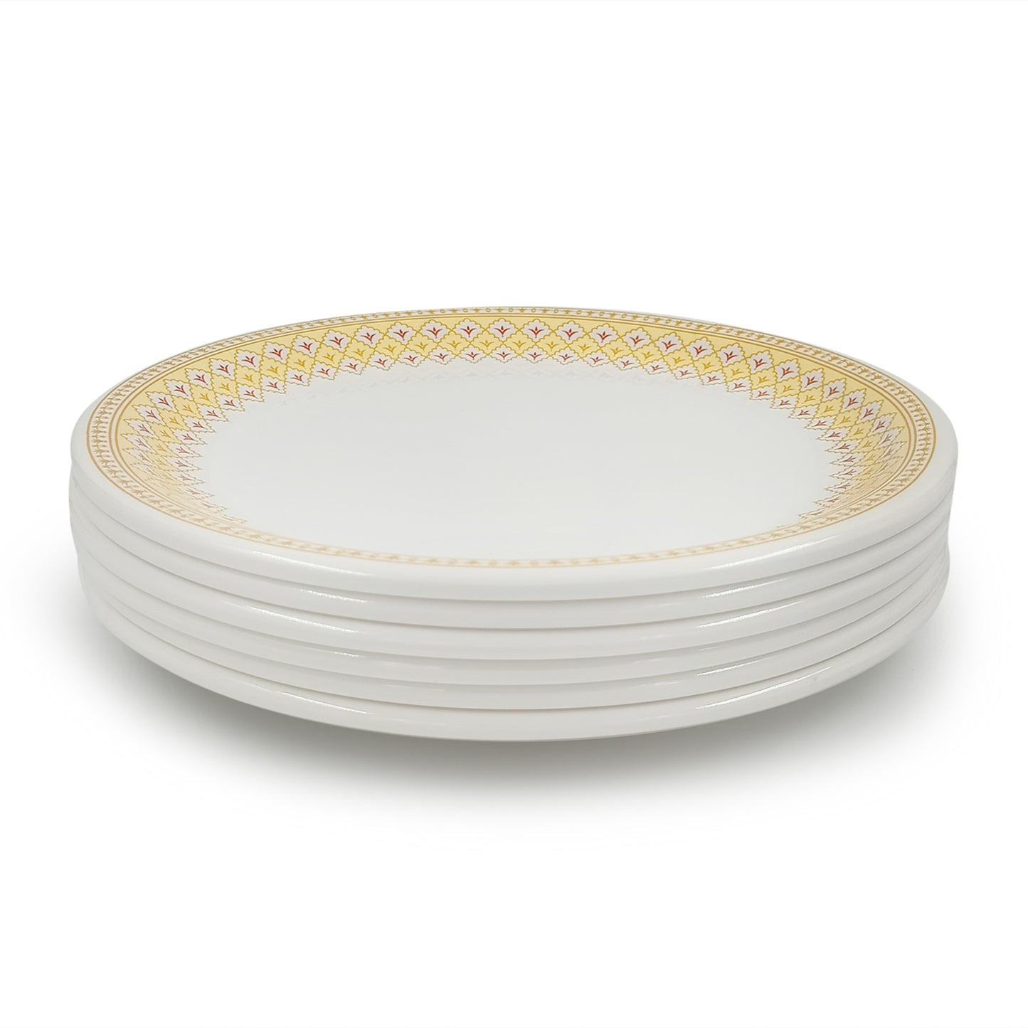 SUPERWARE | Pure Melamine | Dinner Plate Set – Platinum (11.0") | 6 Nos. | Stain Free, Glazed Finish